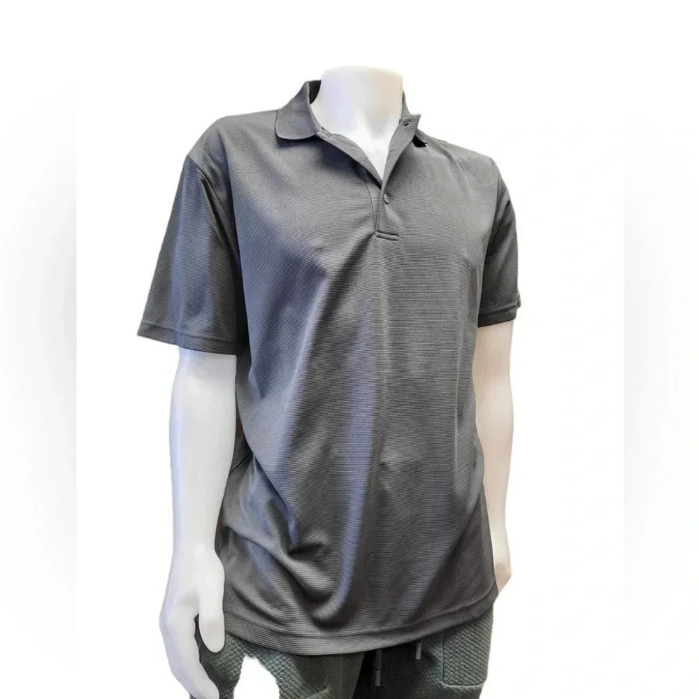 Ben Hogan Grey Ribbed Polo Performance Shirt Size XL